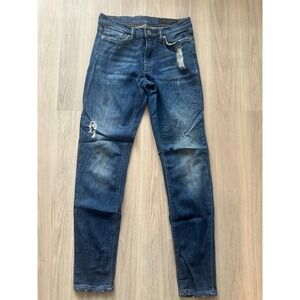 AllSaints Zig Womens Blue Distressed Denim Skinny Jeans Size 26‎